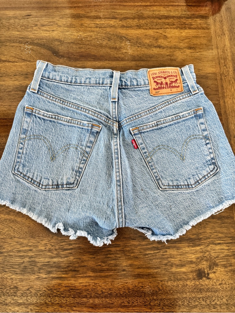 Levi's Light Blue Denim 501 Jeans with Leather Patch - Picture 3 of 9
